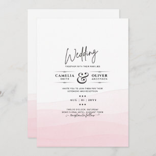 Iced Pink Ombre Wedding Invite