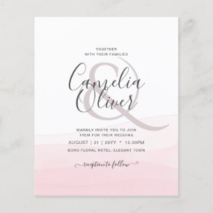 Iced Pink Ombre Wedding Invite Flyer