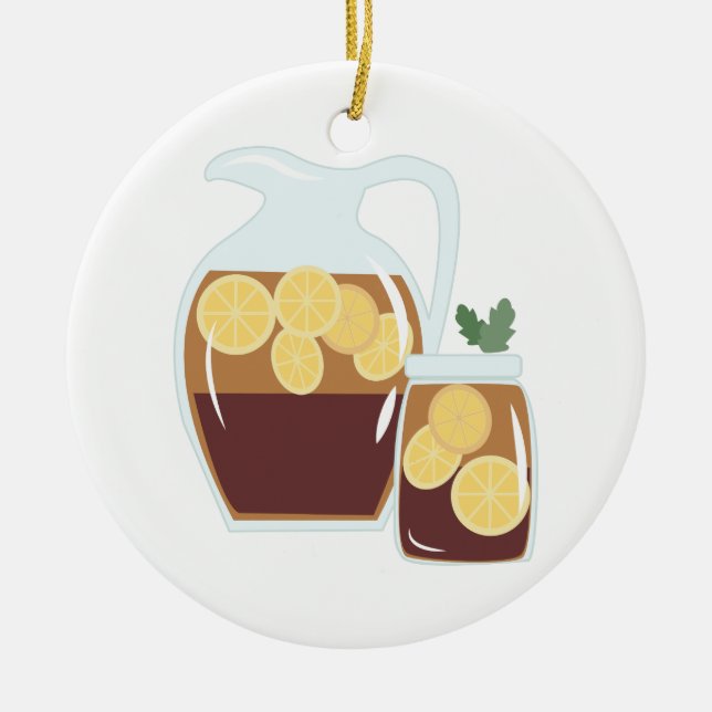 Iced Tea Ceramic Ornament (Front)