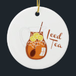 Iced Tea Ceramic Ornament<br><div class="desc">Pitcher of ice cold tea with lemon.</div>