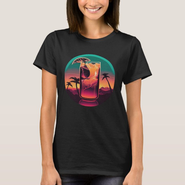 Iced Tea Synthwave 80s Retrowave Aesthetic  2 T-Shirt (Front)