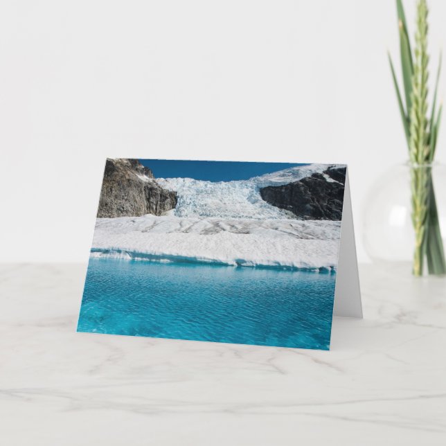Icefall and Lake, Juneau Icefield (Blank Inside) Card (Front)