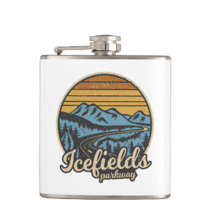 Icefields Parkway Alberta Canada Retro Hip Flask