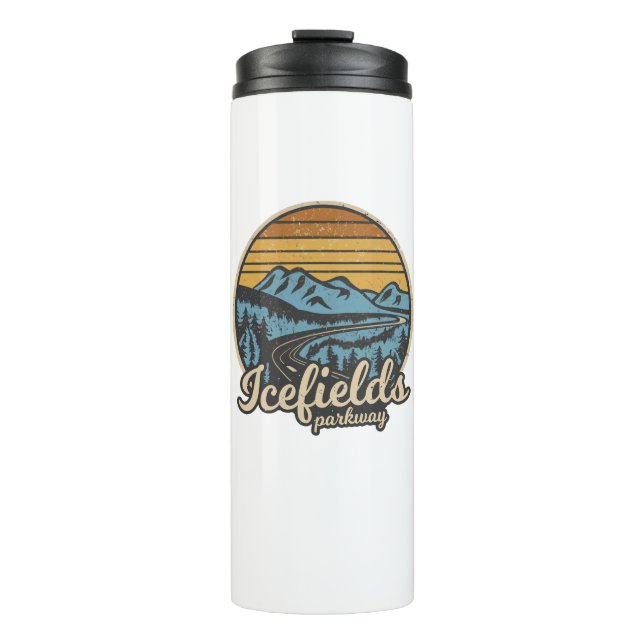 Icefields Parkway Alberta Canada Retro Thermal Tumbler (Front)