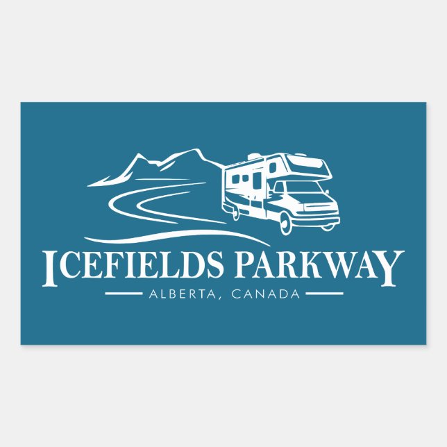 Icefields Parkway Alberta Recreational Vehicle Sticker (Front)
