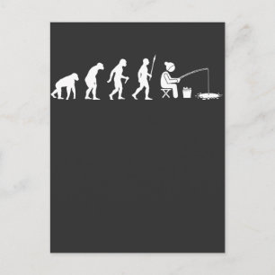 Icefishing Evolution Funny Angel Humour Postcard