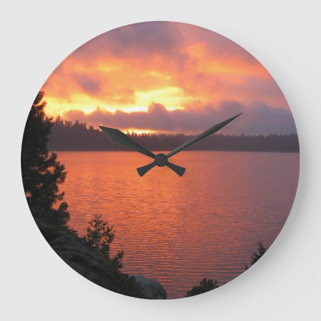 Icehouse Reservoir Sunset (Numberless) Large Clock (Front)