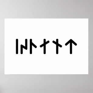 Iceland ᛁᛋᛚᛅᚾᛏ ~ Younger Futhark Runes Poster