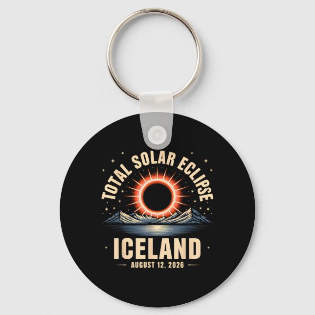 Iceland 2026 Total Eclipse 08 12 26 Solar Eclipse Keychain (Front)