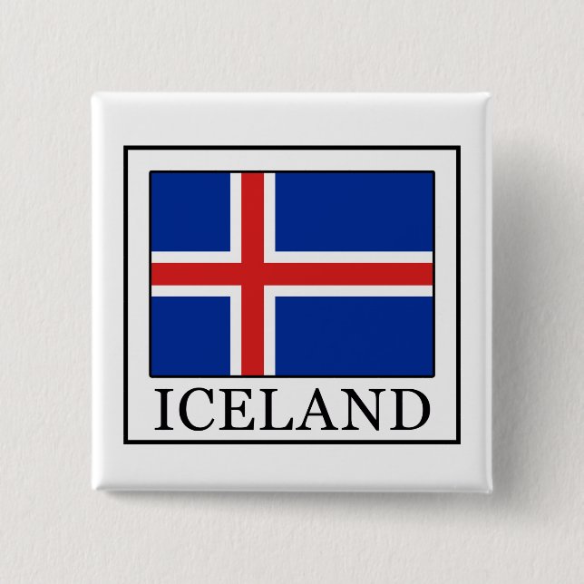 Iceland 2 Inch Square Button (Front)