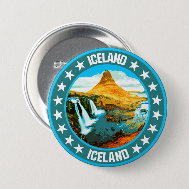 Iceland                                            3 inch round button (Front & Back)