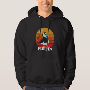 Iceland Animal Puffin Retro Sunset Seabird   Sea P Hoodie