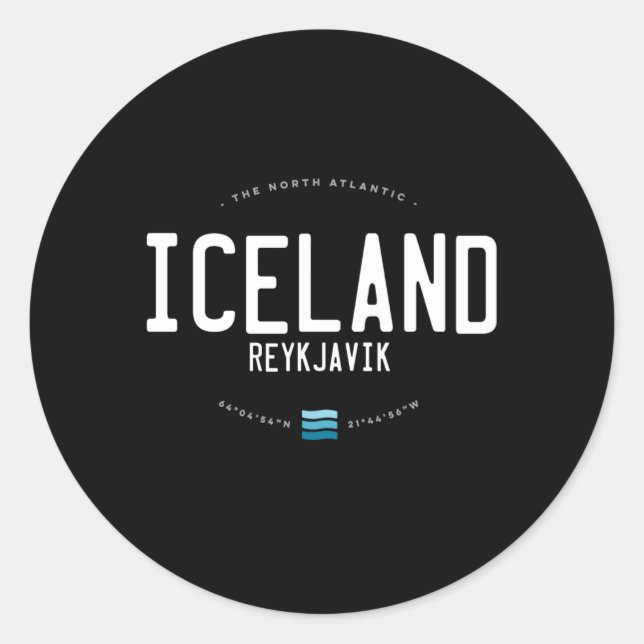 Iceland Beach Waves Classic Round Sticker (Front)