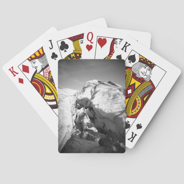 Iceland black and white glacier playing cards (Back)