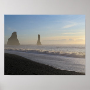 Iceland Black Sand Beach Poster