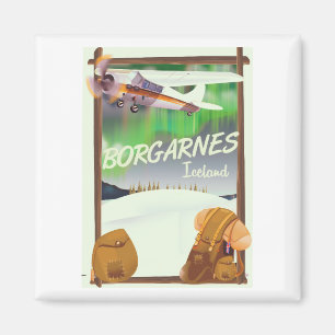 Iceland Borgarnes Flight poster Magnet