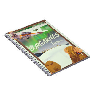 Iceland Borgarnes Flight poster Notebook