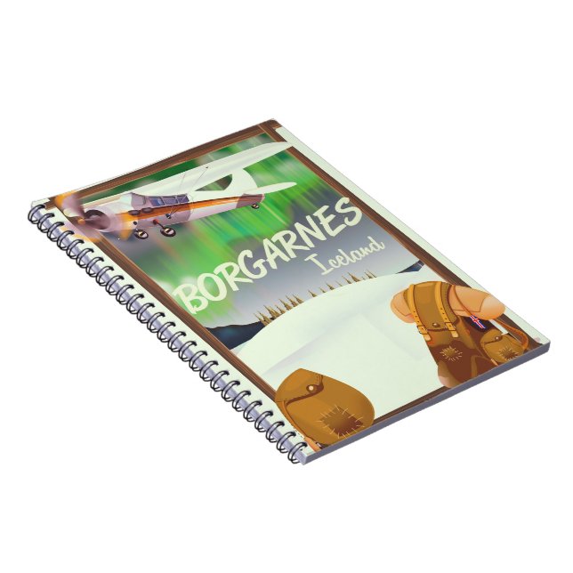 Iceland Borgarnes Flight poster Notebook (Right Side)