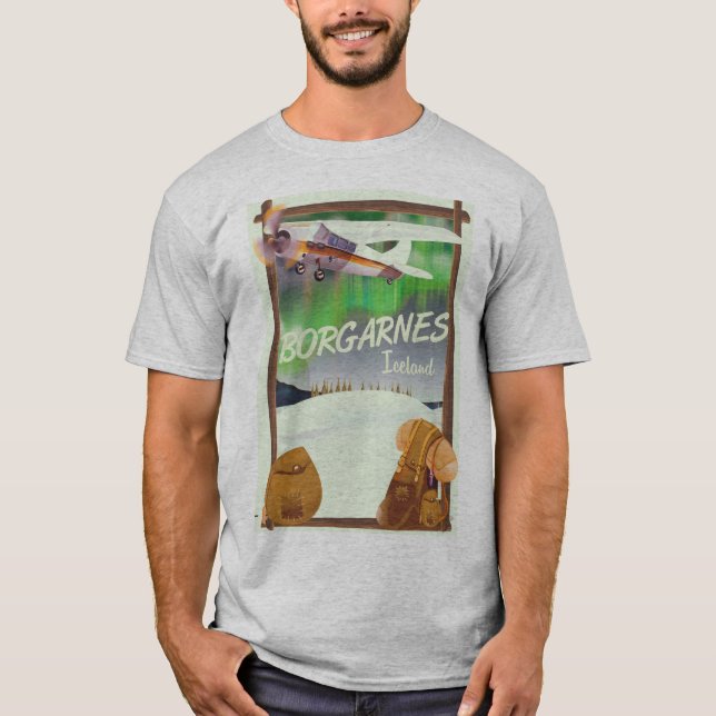 Iceland Borgarnes Flight poster T-Shirt (Front)