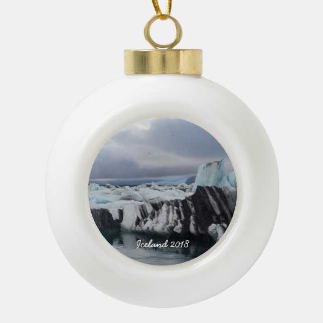 Iceland - Ceramic Ball Ornament (Front)
