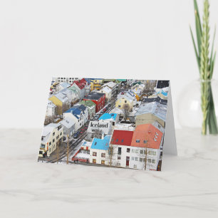 Iceland cityscape architecture card