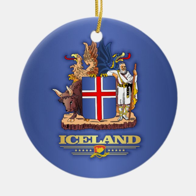 Iceland COA Ceramic Ornament (Front)