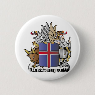 Iceland coat of arms 2 inch round button