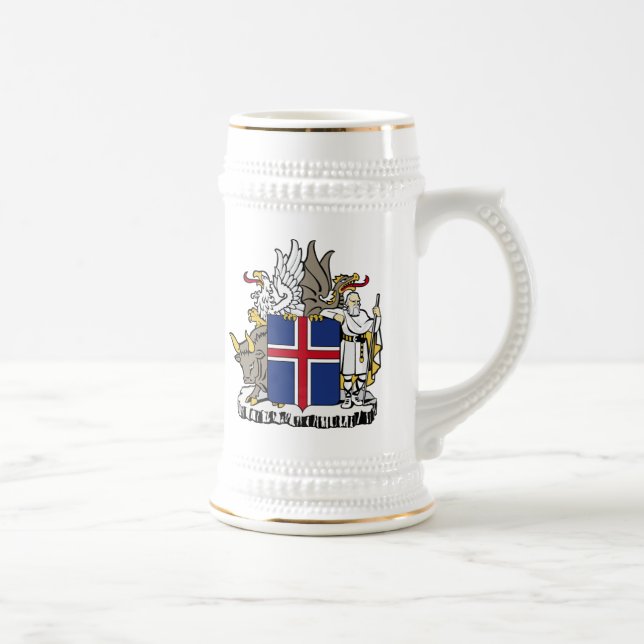 Iceland Coat Of Arms Beer Stein (Right)