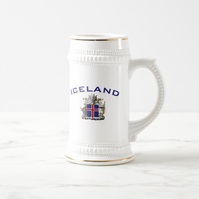Iceland Coat of Arms Beer Stein (Right)