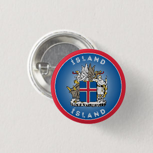 Iceland Coat of Arms Circle Shape 1 Inch Round Button