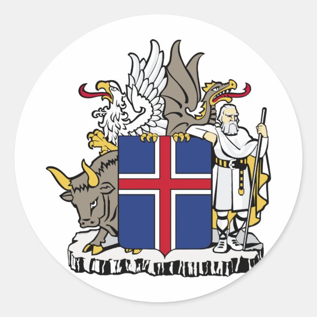 Iceland Coat Of Arms Classic Round Sticker (Front)