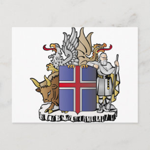 Iceland coat of arms postcard