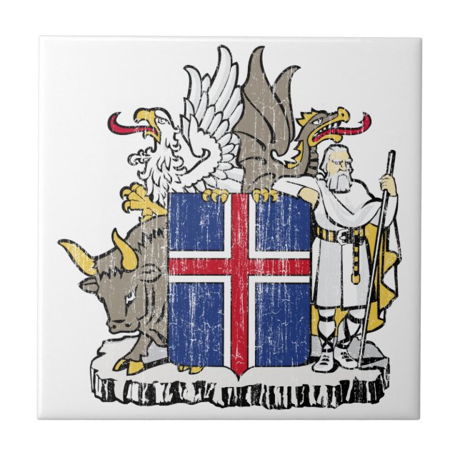 Iceland Coat Of Arms Tile (Front)