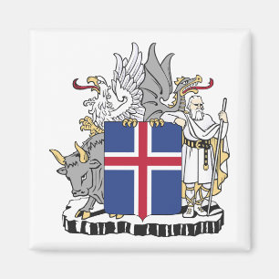 Iceland country coat arms symbol emblem flag magnet