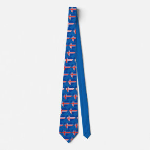 Iceland country flag tie