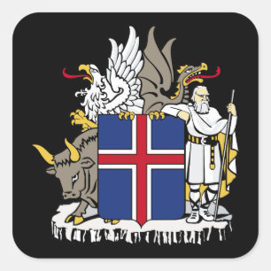iceland emblem square sticker