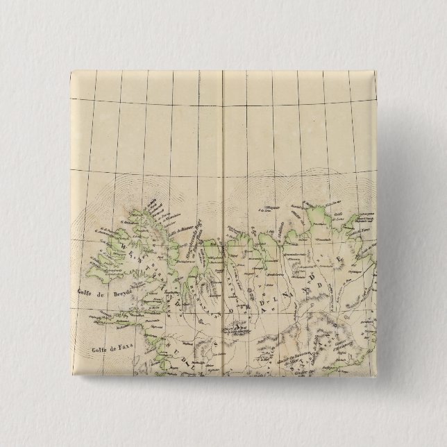 Iceland, Europe 2 Inch Square Button (Front)