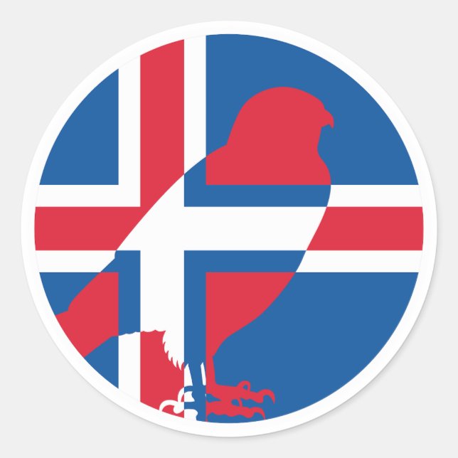 Iceland Falcon Gyrfalcon Icelandic National Animal Classic Round Sticker (Front)