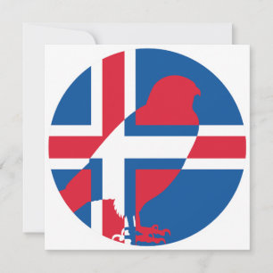 Iceland Falcon Gyrfalcon Icelandic National Animal Invitation