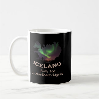 Iceland - Fire Ice & Northern Lights Aurora  Coffee Mug