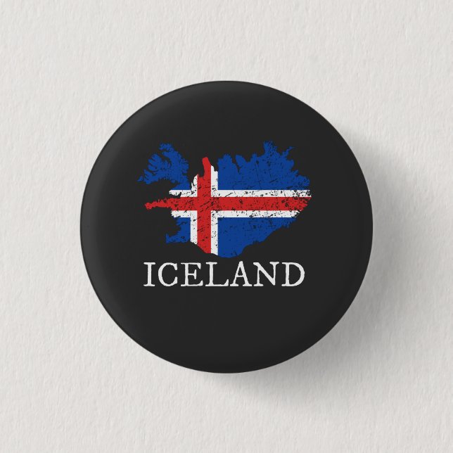 Iceland Flag 1 Inch Round Button (Front)
