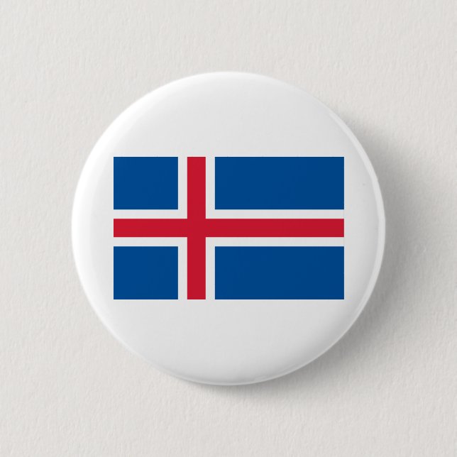 Iceland Flag 2 Inch Round Button (Front)