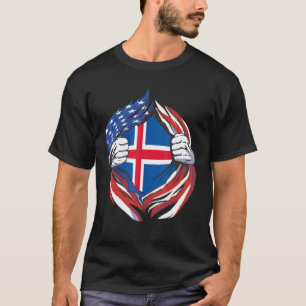 Iceland Flag American Proud Of My Icelandic Herita T-Shirt