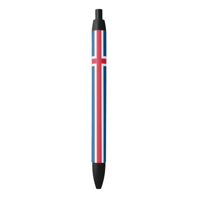 Iceland Flag Black Ink Pen (Front Vertical)