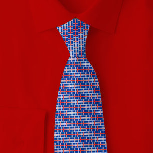 Iceland Flag Brick Pattern Tie