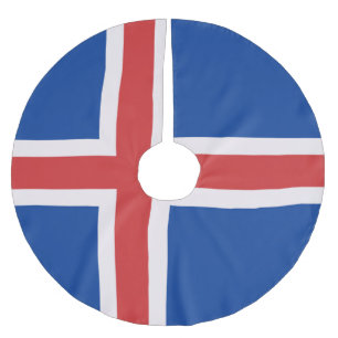 Iceland flag brushed polyester tree skirt