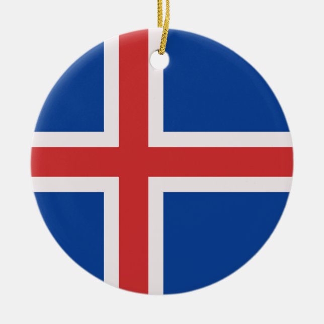 Iceland flag ceramic ornament (Front)