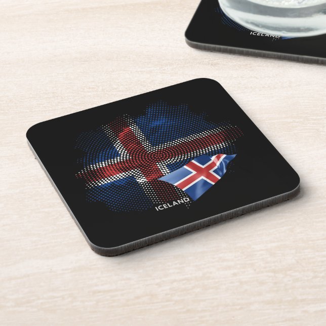 Iceland flag coaster (Left Side)