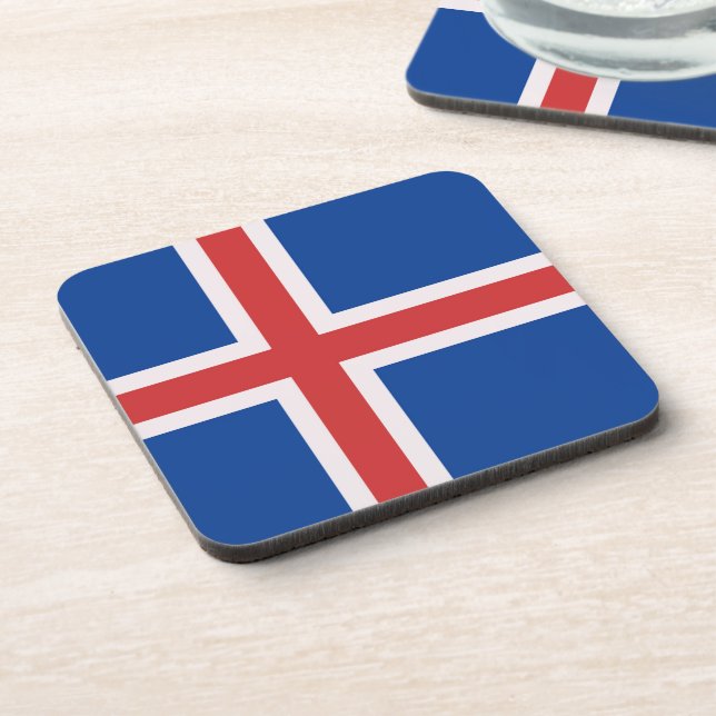 Iceland flag coaster (Left Side)