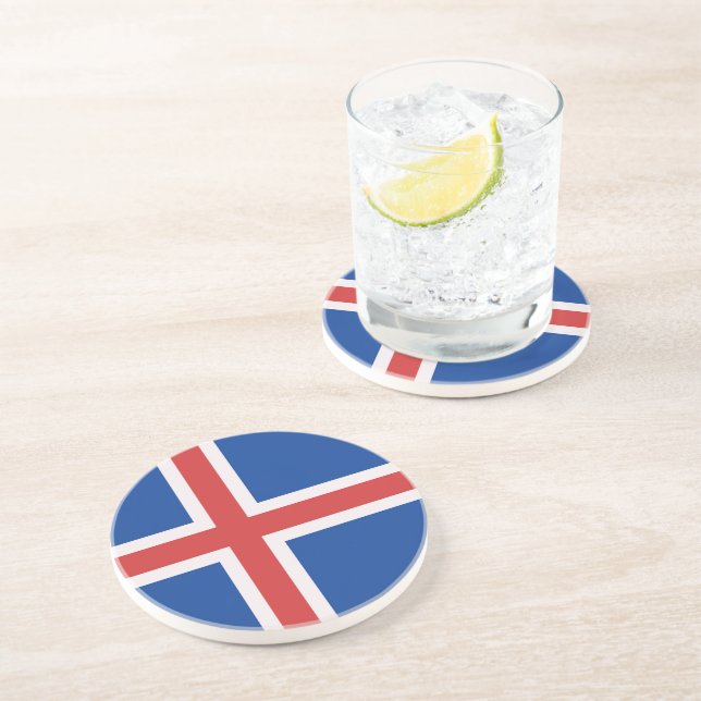 Iceland flag coaster (Side)
